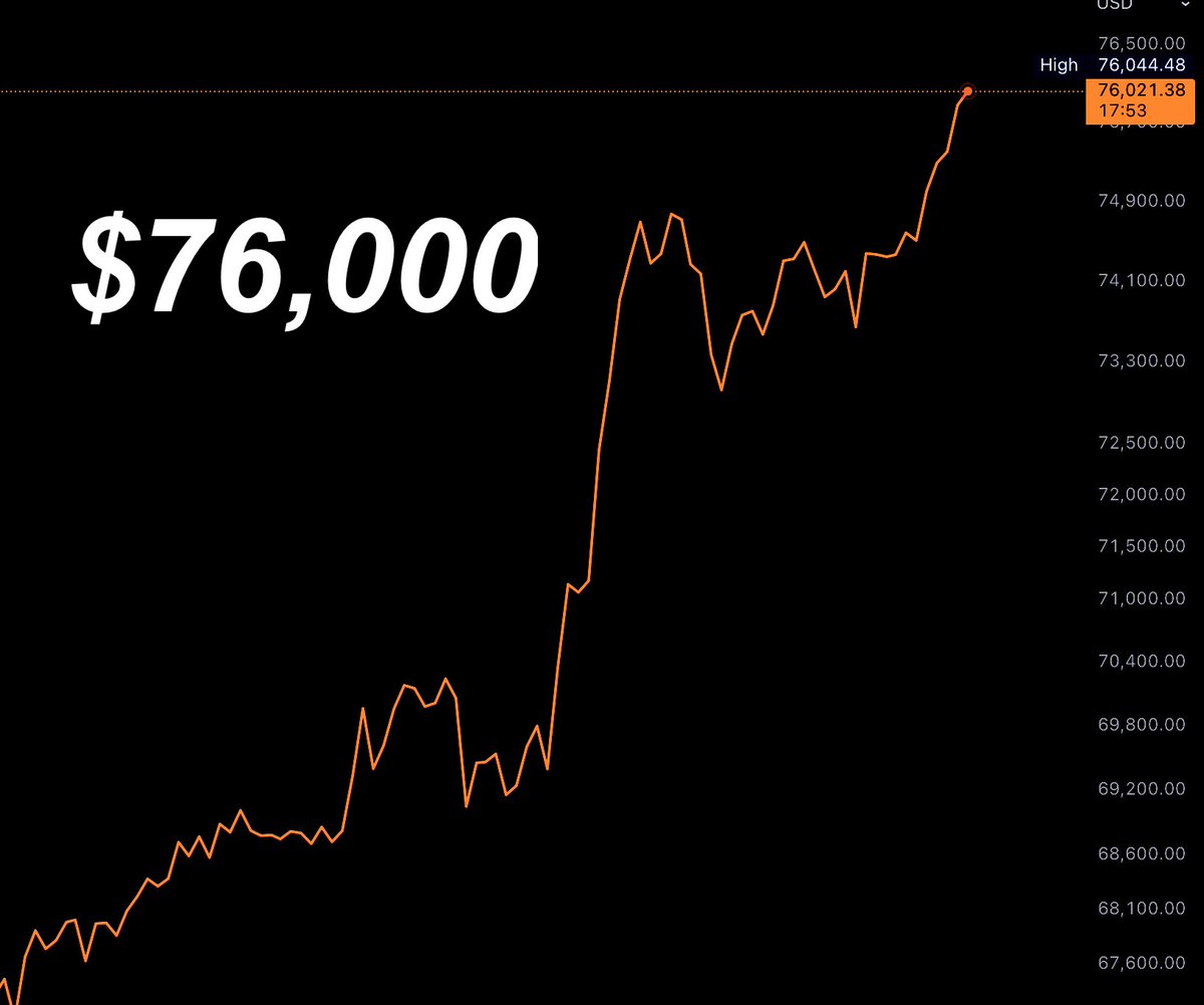 "Bitcoin Raggiunge un Nuovo Traguardo: Valore di 76.000 Dollari e Crescente Interesse degli Investitori"