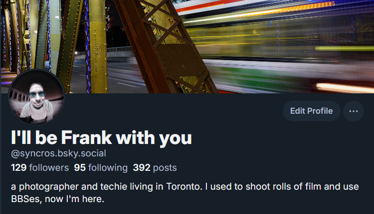 As a long time fan of Blue Hour, you can also find me on the site where the blue skies are bright under the same username.
