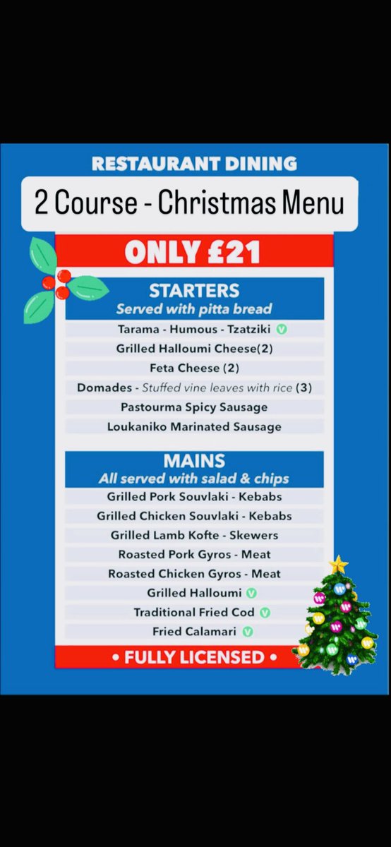 CHRISTMAS MENU