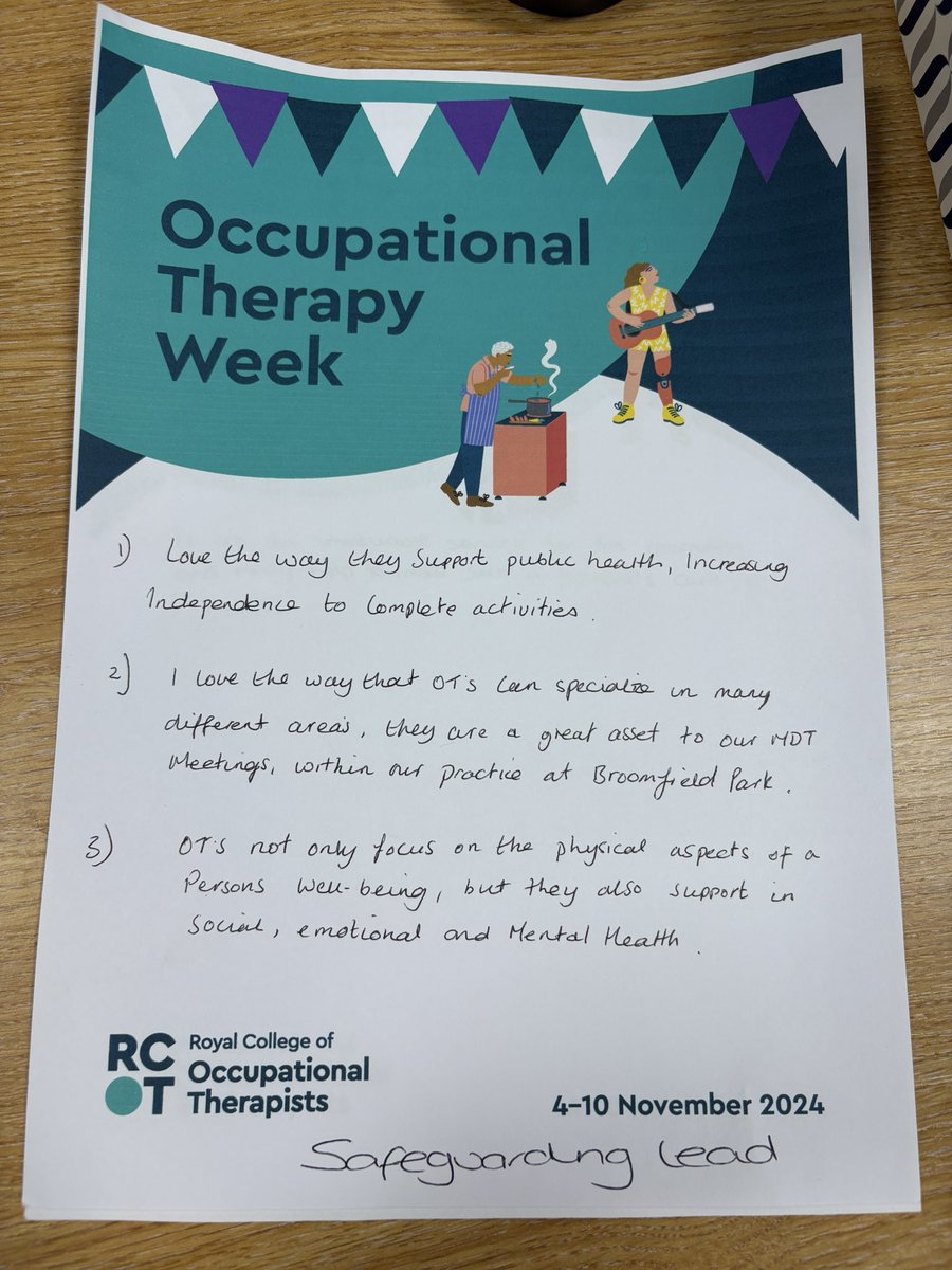 TaraConvery's tweet photo. Enjoyed celebrating OT week and gathering feedback from our lovely Primary Care Colleagues about why they love OT and the benefits the role brings to Primary Care 🩷 #OTWeek2024  @Jorobinson79 @cwtraininghub @CandWAHPs @emmagregoryPT @MattacolaLizi https://t.co/73FyPyYTwB