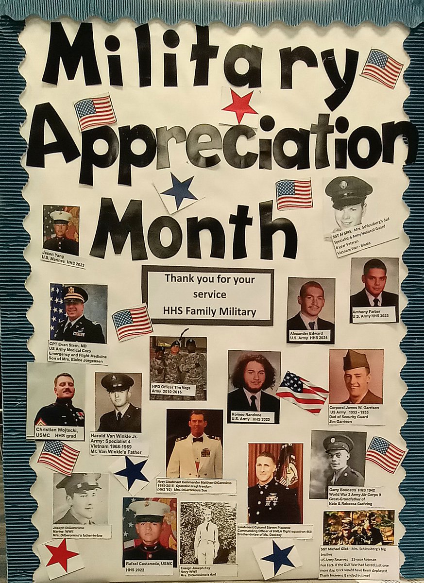 HHSLibrary (@libraryathhs) on Twitter photo The Library shines a spotlight on HHS Family Military this month. We are grateful to those who serve. <a href="/HHSBears/">HHS Bears</a> <a href="/HHS_Principal22/">Kevin Pfister - HHS Principal</a> <a href="/rspirito11/">Dr. Richard A. Spirito</a> <a href="/NJASL/">NJ Assn School Libns</a> The Library shines a spotlight on HHS Family Military this month. We are grateful to those who serve. <a href="/HHSBears/">HHS Bears</a> <a href="/HHS_Principal22/">Kevin Pfister - HHS Principal</a> <a href="/rspirito11/">Dr. Richard A. Spirito</a> <a href="/NJASL/">NJ Assn School Libns</a>