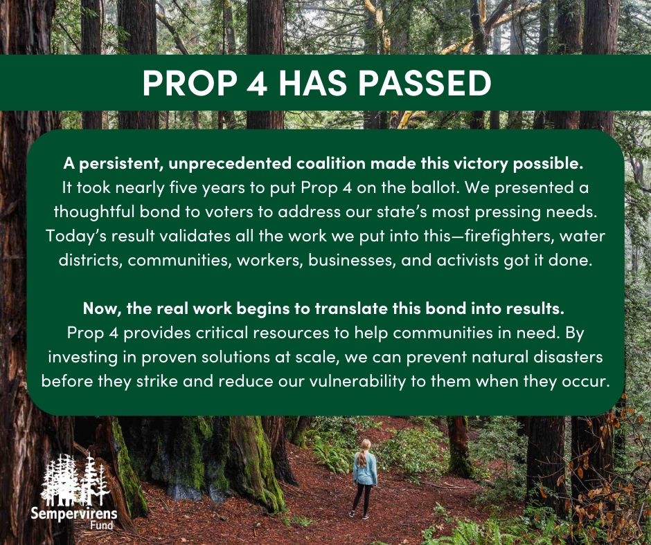We are grateful to the voters of California for the passage of Proposition 4.