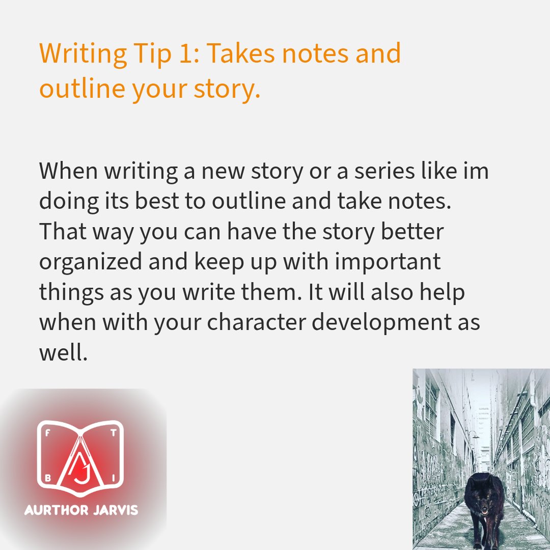 AuthorJarvis's tweet photo. This week, I will be doing writing tips for fellow authors and writers based on my own experience. This one, I believe, is important. When writing a story that you love, make sure you outline and take notes in order to keep up with everything. https://t.co/ZeLaUv4iWn