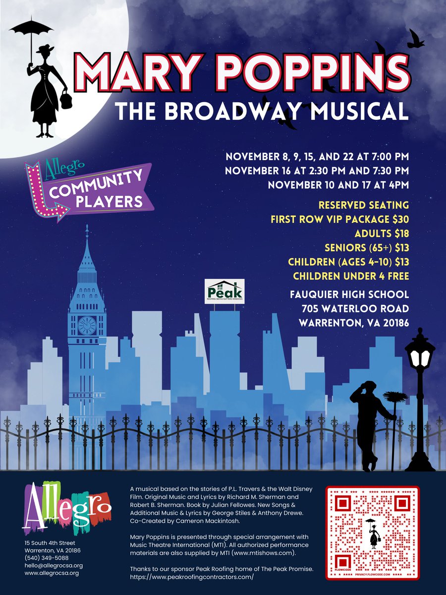 BetterCallPawlllllll (@therealpcorrell) on Twitter photo Northern VA friends, come check out my wife (<a href="/correllscience/">Mrs. Correll 👩🔬</a>) and our daughter (#MiniCorrellScience) in Mary Poppins opening this weekend in Warrenton. It is a fun, family-friendly show that will have you laughing, crying, and singing along!
Tickets: allegrocsa.org/marypoppins Northern VA friends, come check out my wife (<a href="/correllscience/">Mrs. Correll 👩🔬</a>) and our daughter (#MiniCorrellScience) in Mary Poppins opening this weekend in Warrenton. It is a fun, family-friendly show that will have you laughing, crying, and singing along!
Tickets: allegrocsa.org/marypoppins
