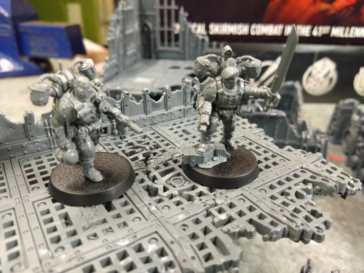 Our #smallscalemodellingclub has been hard at work with their new <a href="/warhammer/">Warhammer Official</a> Kill Team Hivestorm box set. Finished building terrain and started the Tempestus Aquilons. Looking good so far. #warhammercoventry