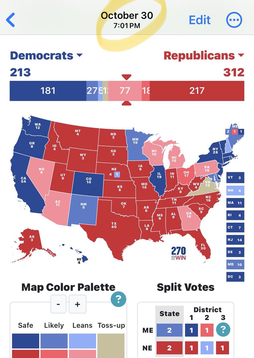 DemiDowdy's tweet photo. Okay I’m not saying “I told you so,”but… I DID, in fact, tell some of y’all! 👀 #ncpol #Election2024 #ElectoralMap #ElectoralCollege https://t.co/pwdxWQv3EX