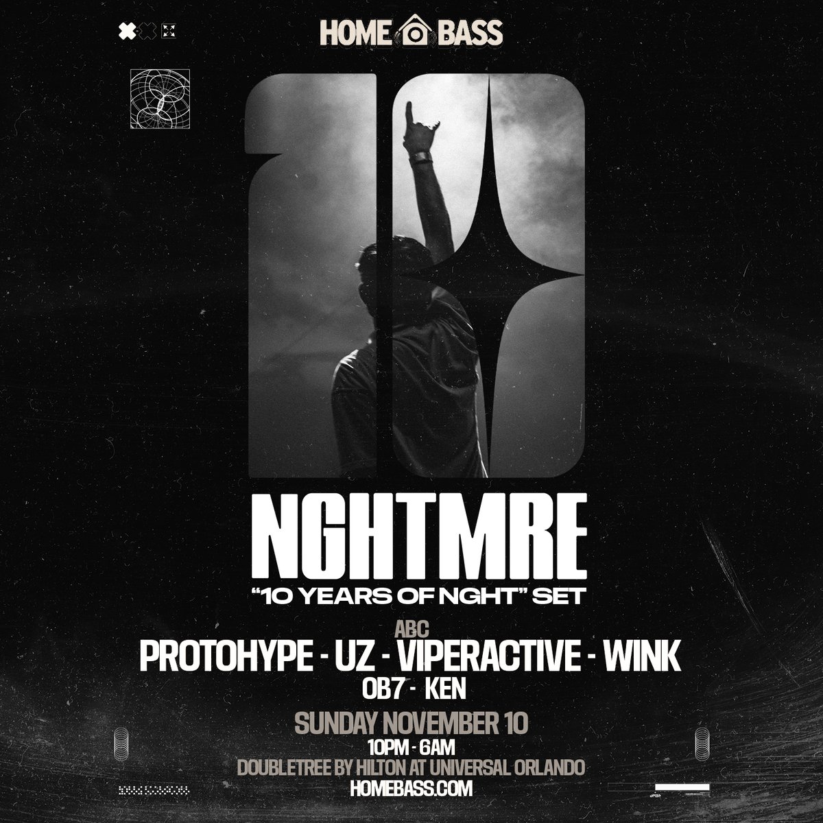 Orlando!!! I'm bringing a special 10-year anniversary set to <a href="/homebassorlando/">Home Bass</a> this weekend after EDC Orlando! Playing a bunch of OG NGHTMRE tunes and throwbacks! 🔮