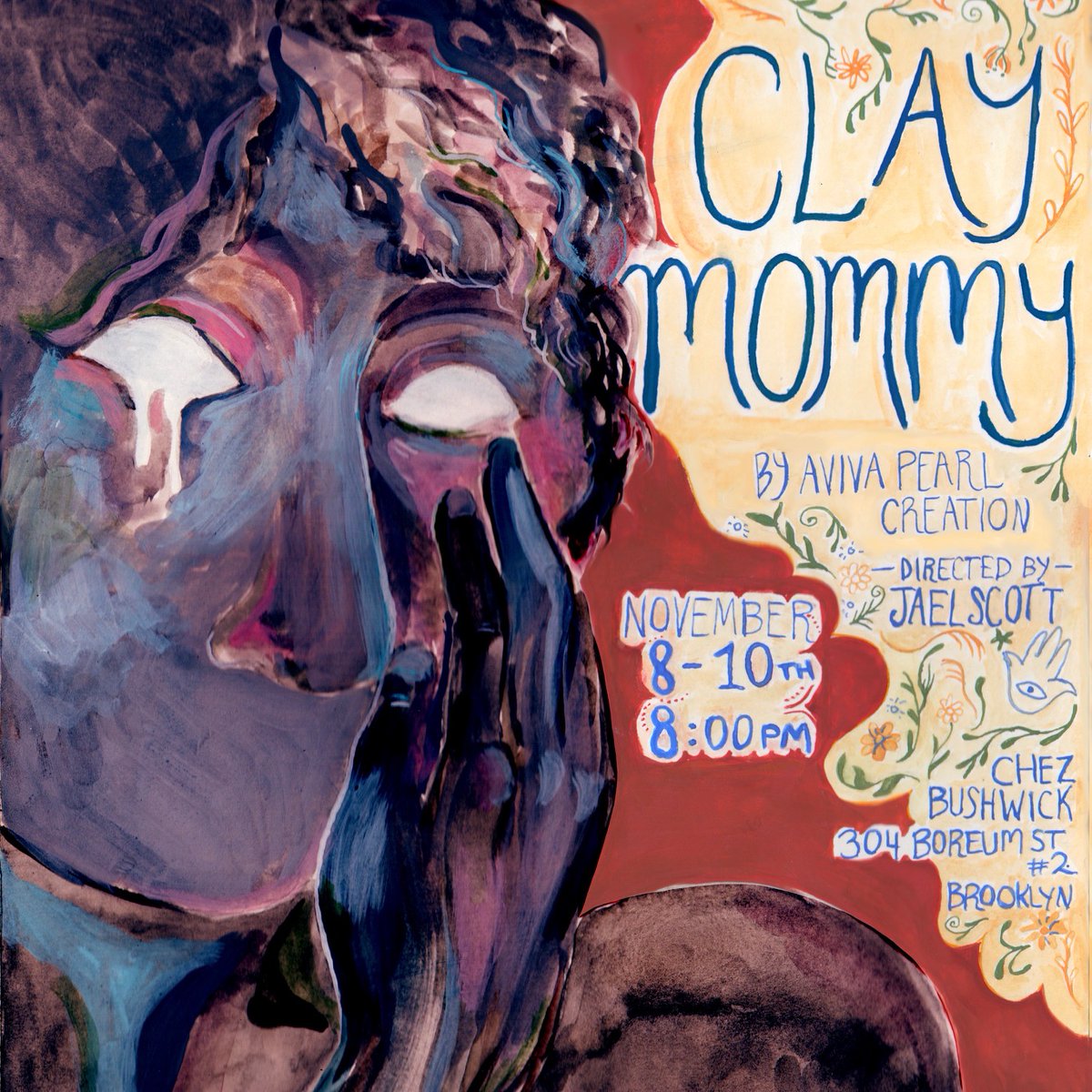 Congratulations to DDW alumna Aviva Pearl Creation (BFA 23')! Her play Clay Mommy, a transsexual mommy issues golem drama, premieres at Chez Bushwick (off the Morgan Avenue L) from 11/8-11/10. Doors at 7:30, show at 8. Ticket #linkinbio !
#nyuddw #playwriting