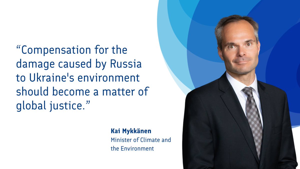 FinlandUN's tweet photo. Minister @KaiMykkanen in observance of the @UN's International Day for Preventing the Exploitation of the Environment in War and Armed Conflict:

"The right to a clean, healthy and sustainable environment is a human right." https://t.co/jcvwI1xOUo