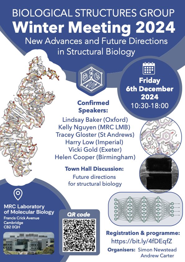 ❗️Exciting science alert!! Come join us at the BCA Winter Meeting at the MRC Laboratory of Molecular Biology, Cambridge, 6th December. Short talks available - a great opportunity for early career researchers to present.. bit.ly/4fDEqfZ