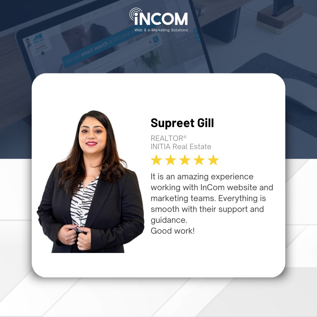 incomrealestate's tweet image. From responsive websites and MLS integration to lead generation and automated marketing, we’re here to empower your success! 
Thank you for the great review! 🙌 We're thrilled our InCom team and dedicated support made a difference. 💼✨

#InCom #CustomerSupport #RealEstate