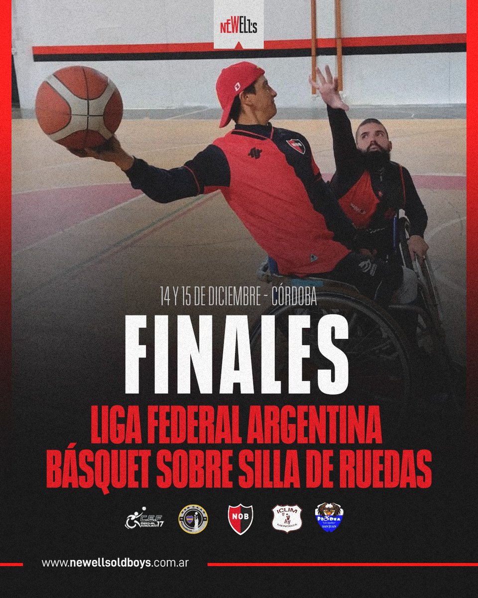 Finales 🏀

#Newells jugará por el campeonato en la Liga Federal Argentina de Básquet Sobre Silla de Ruedas, el 14 y 15 de diciembre en Córdoba.

Los rivales de la Lepra serán Cef 17 de Corrientes, Almirante Brown de Córdoba, Iclim de Mendoza y Las Águilas de San Juan.