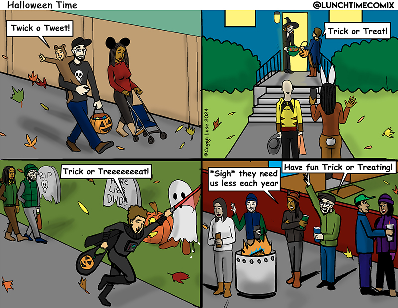 Happy Halloween from LunchTime ComiX! This is one of the favorite holidays around the LTC offices even though our little Trick or Treater is not so little anymore.
#halloween2024 #familytime #SpookySeason #belated