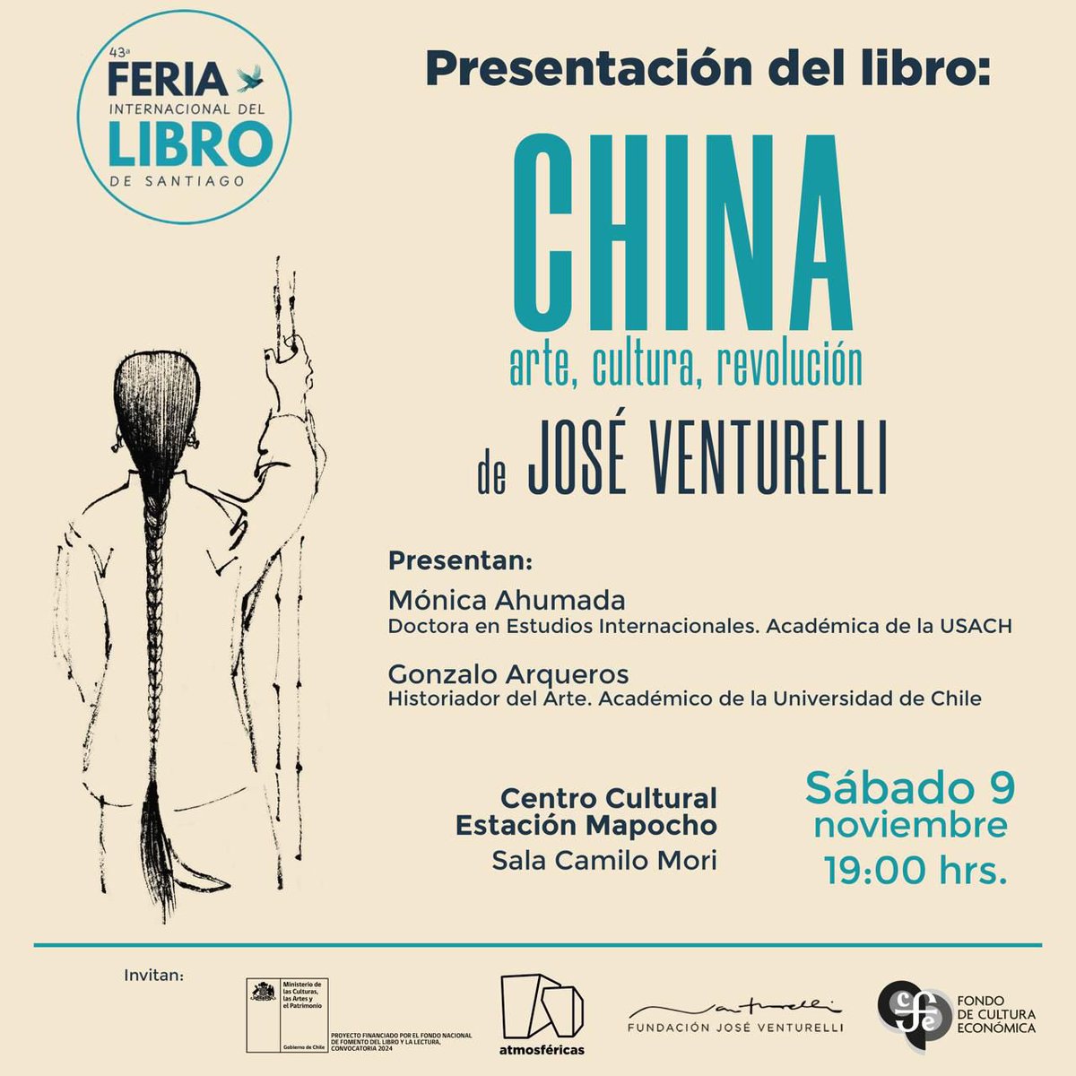 Cruzando el Pacífico (@crupacifico) on Twitter photo 📚 ¡Este sábado 9 de noviembre tienes una cita imperdible! Nos vemos a las 19:00 horas en la Feria Internacional del Libro en el Centro Cultural Estación Mapocho, Sala Mori, para la presentación de “China, arte, cultura, revolución de José Venturelli" <a href="/JosVenturelli/">Fundación José Venturelli</a> 📚 ¡Este sábado 9 de noviembre tienes una cita imperdible! Nos vemos a las 19:00 horas en la Feria Internacional del Libro en el Centro Cultural Estación Mapocho, Sala Mori, para la presentación de “China, arte, cultura, revolución de José Venturelli" <a href="/JosVenturelli/">Fundación José Venturelli</a>