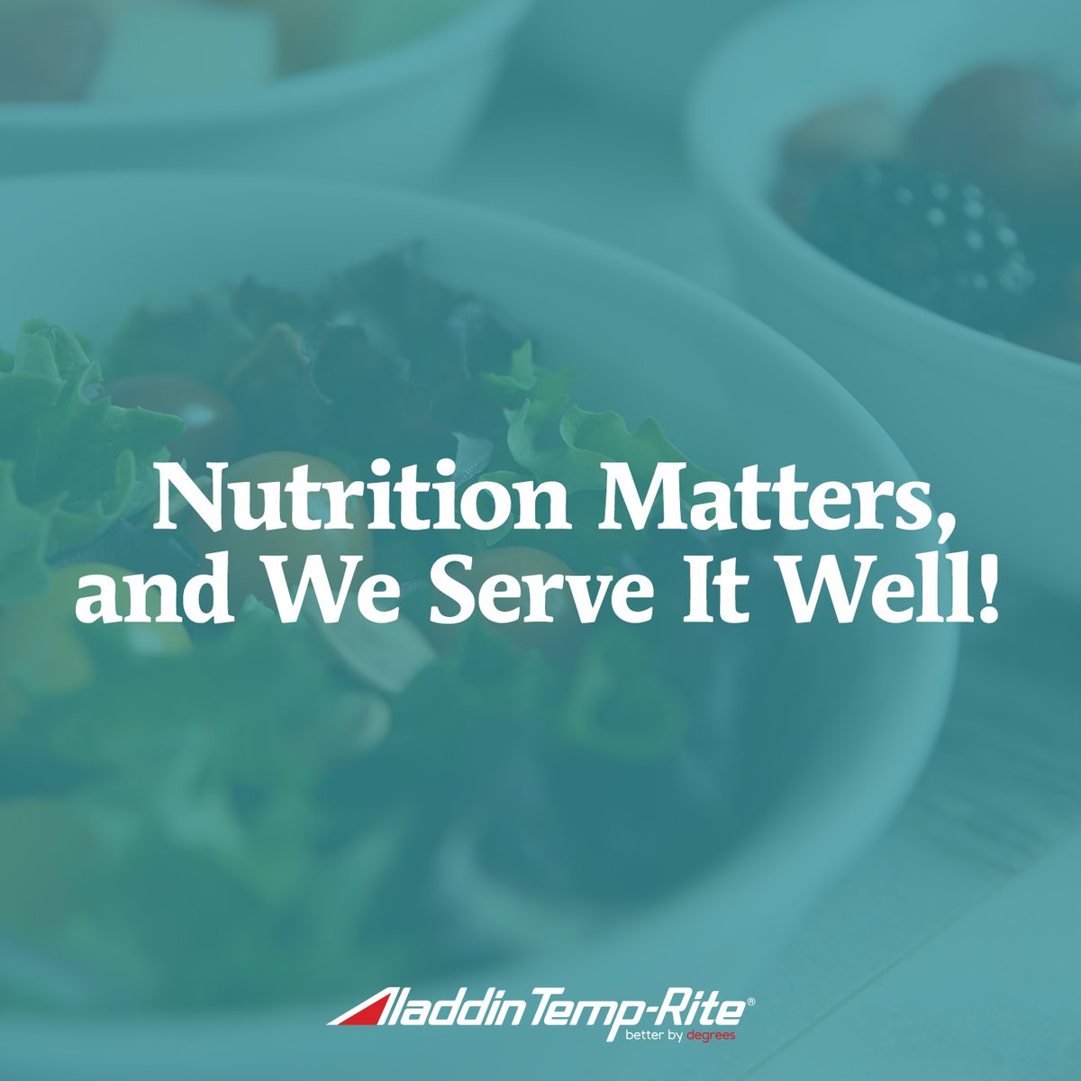 AladdinTempRite's tweet photo. Good #nutrition is at the heart of health and recovery. ❤️

On #NationalHealthyEatingDay, we celebrate how our trays and meal delivery systems bring fresh, balanced meals to patients. Serving up health, one meal at a time!

#aligroupfs #Welbilt #foodservice #healthcarefoodservice https://t.co/EgYVWnEKxH