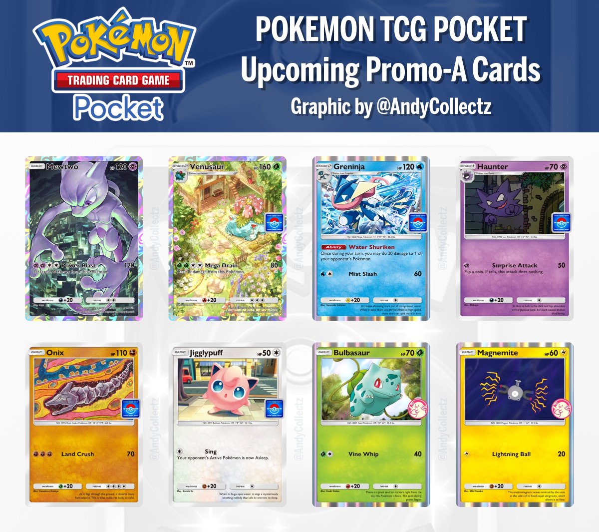 Pokmon TCG Pocket upcoming promos!  These will be obtained via Mission,  Event Promo Packs, & Wonder Picks