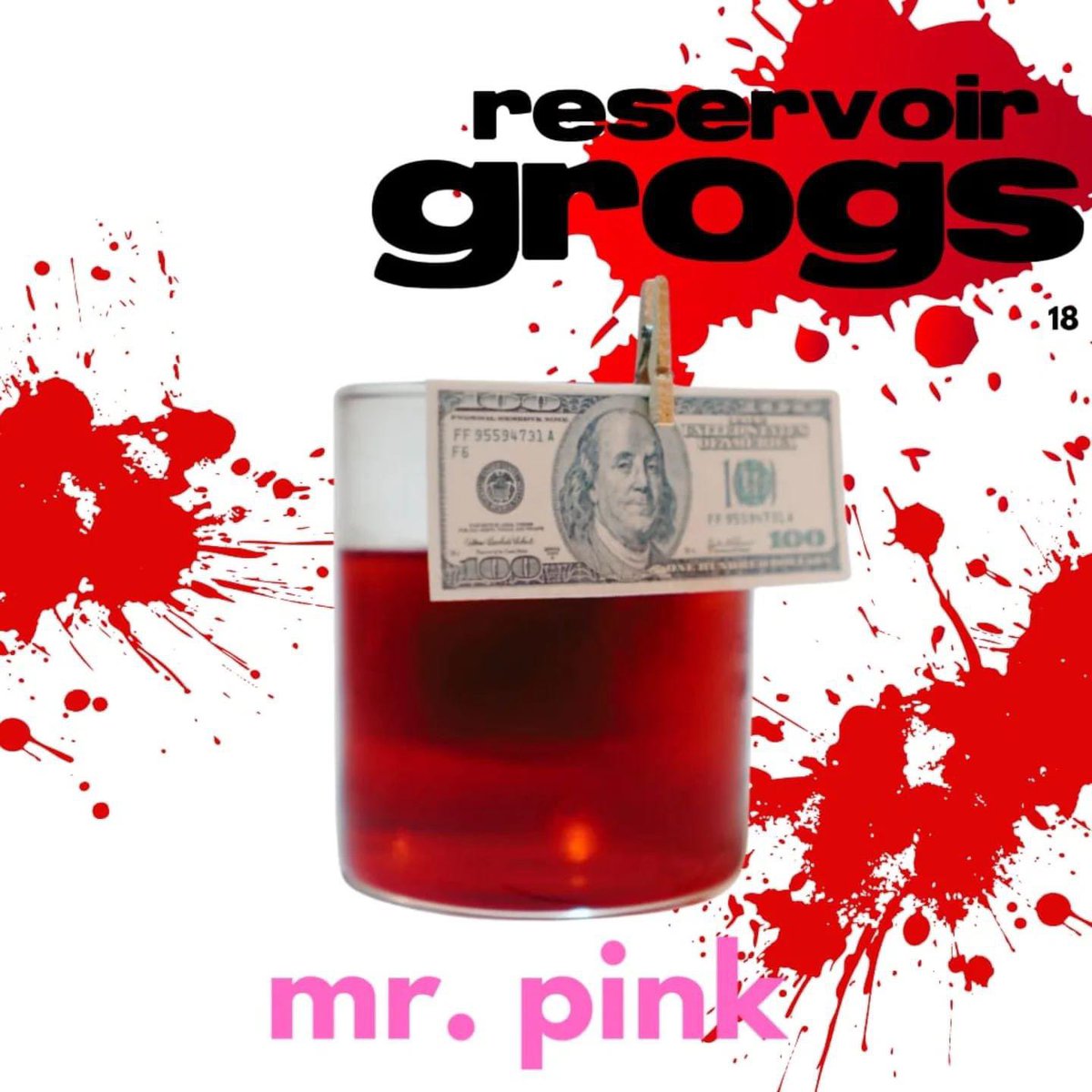 Mr Pink. He don't tip. He doesn't believe in it. He's a professional and you're all rats.💰

Pink Grapefruit &amp; Peychauds Aperitivo make this Bitter &amp; Fruity - served with a $100 bill over a Red Berry Tea Icecube. 

#ItsAStraitAndNarrowThing
#ReservoirGrogs #OldFashionedWeek #GBPA