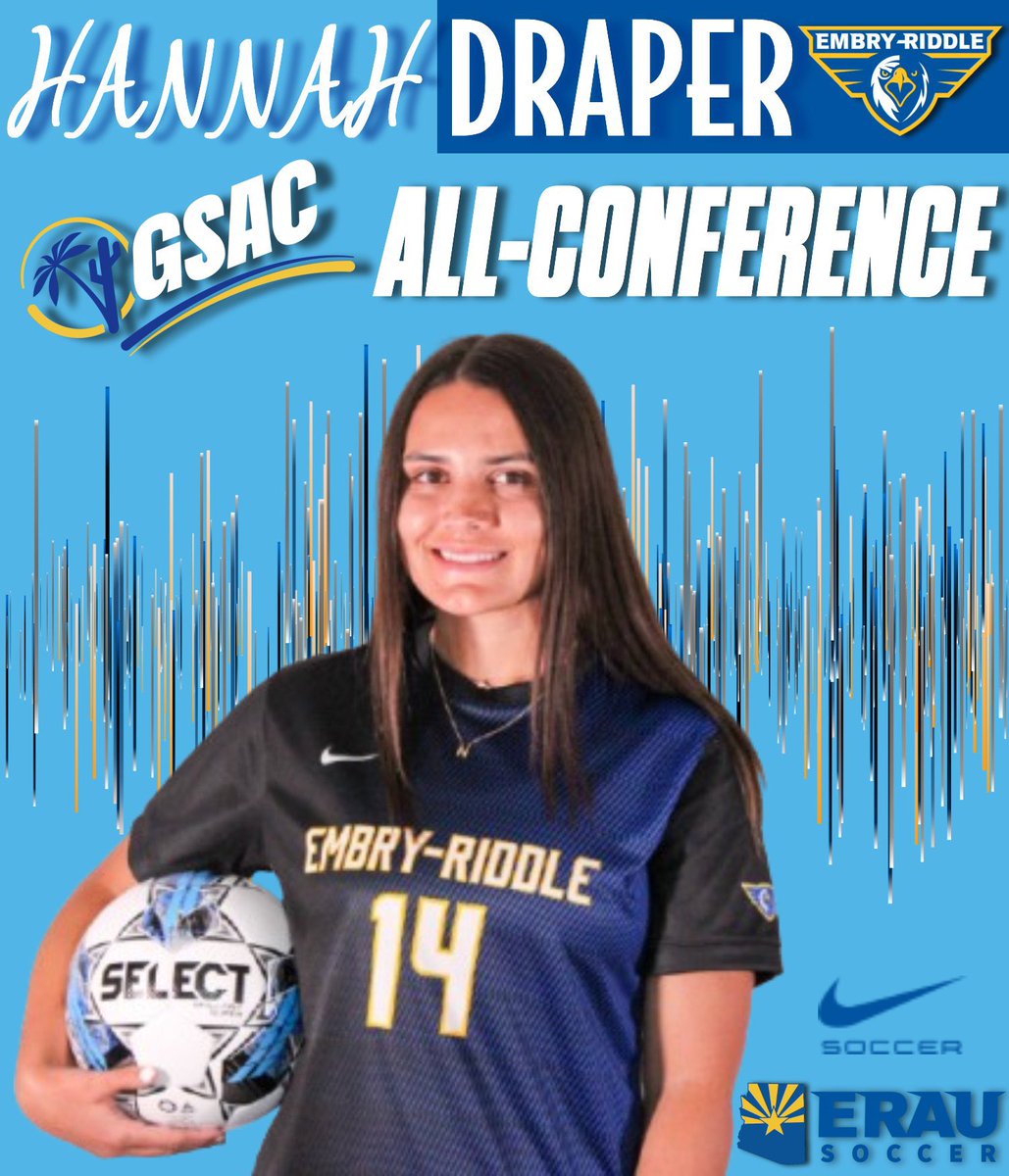 Embry-Riddle AZ WSOC (@erauazwsoccer) on Twitter photo Congratulations to <a href="/hannahdraper14/">hannah draper</a>! Huge impact for our backline, and a well earned recognition for her as an Eagle!
🦅⚽️💙💛🏅 Congratulations to <a href="/hannahdraper14/">hannah draper</a>! Huge impact for our backline, and a well earned recognition for her as an Eagle!
🦅⚽️💙💛🏅