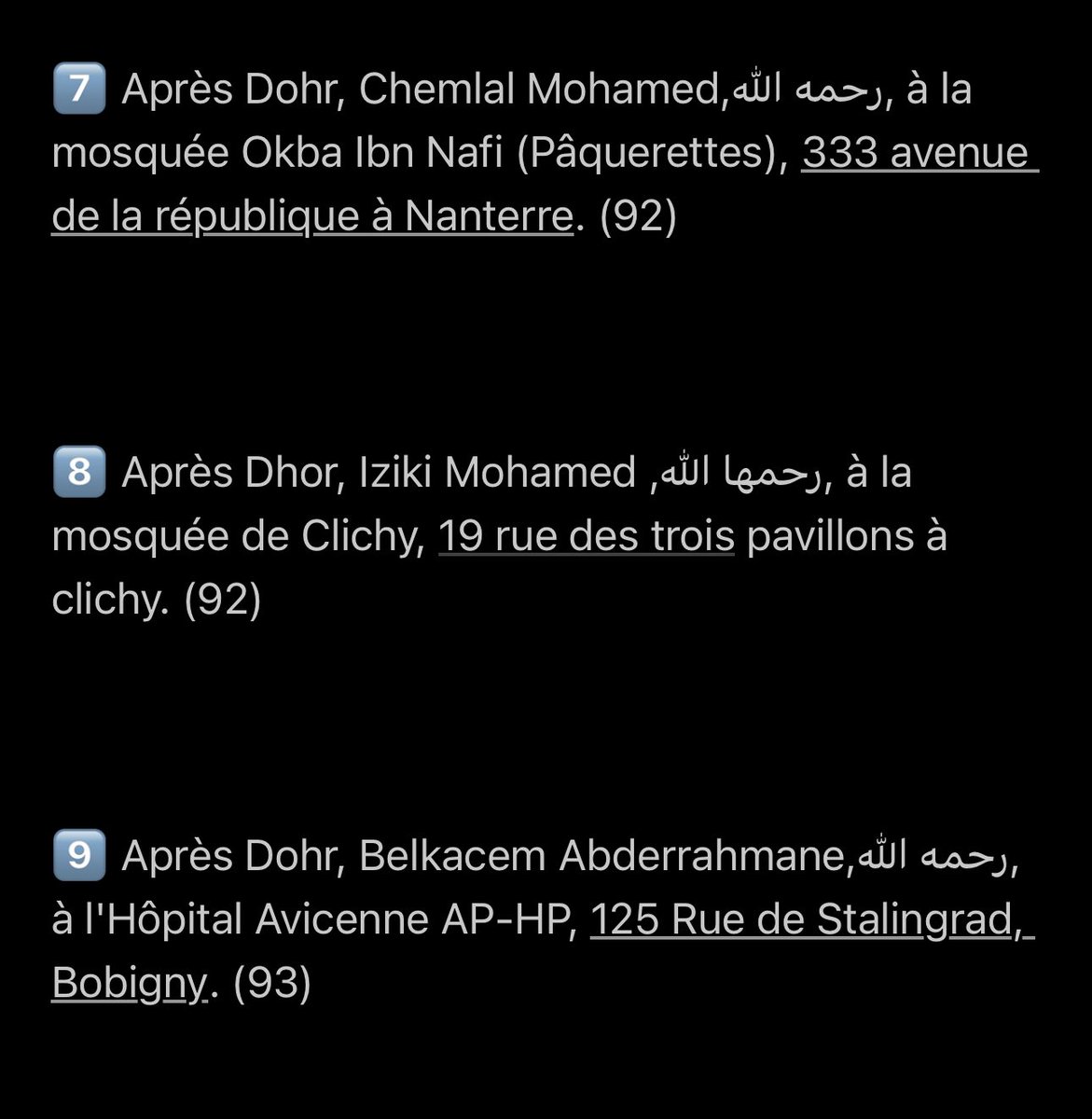 Salatjanazaa's tweet photo. 🔹 1ere partie🔹

🥀PRIÈRES FUNÉRAIRES🥀
🔸JEUDI 7 Novembre 2024🔸 https://t.co/cJr3CrCTEq