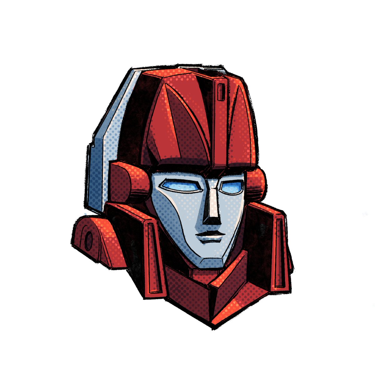 Thanks to my Kofi supporter <a href="/DaMENACE37/">Danny DaMENACE</a>, here's my first post-Inktober head portrait (I need a proper name for these. 'headshot'? 'portrait'? All sounds a bit weird. I guess it is weird).

Danny likes Hot Rod a lot. Like, too much.