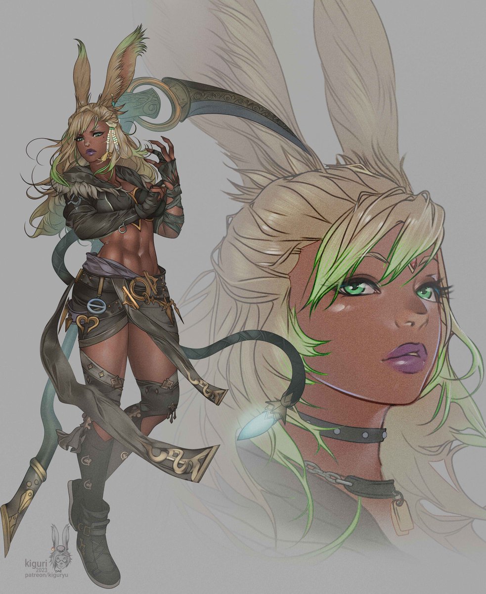 Mint, Viera reaper commission
#FFXIVArt #FFXIV #Viera #FantasyArt