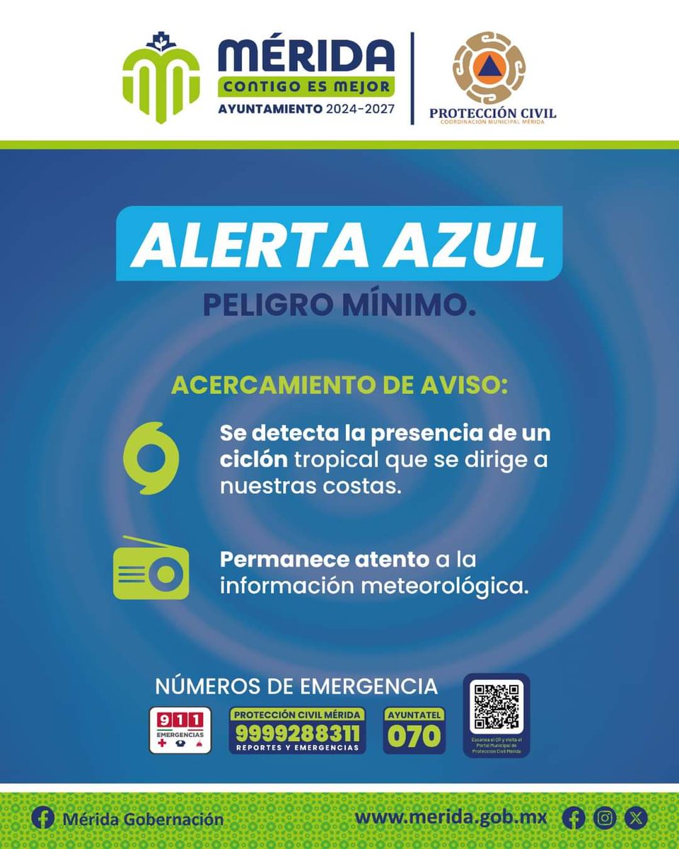 #AlertaAzul

El Sistema Nacional de Protección Civil ha emitido una alerta azul por la presencia del Ciclón Tropical “Rafael”.