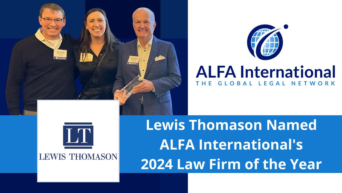 ALFAIntLaw's tweet photo. #ALFAInternationalNews Congratulations to Lewis Thomason, ALFAI’s member firm with offices in Knoxville and Nashville, Tennessee, for being honored with ALFAI’s 2024 Law Firm of the Year Award. Read here: https://t.co/npzaXv6Xlh #GlobalLegalNetwork #LocalRelationshipsWorldwide https://t.co/7C4qDjvIw2
