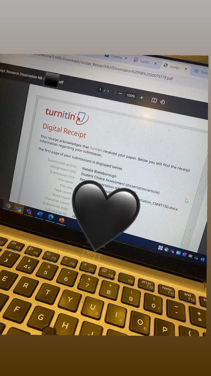 📢I’ve finally submitted my Msc Dissertation 🎉

Apologies to everyone who’s suffered my moaning, self doubt and frustrations! It’s fair to say it became my whole personality for a while 🫣 

2 years of hard graft, at times feeling impossible, but I’ve done it 💪🏼 #muturestudent
