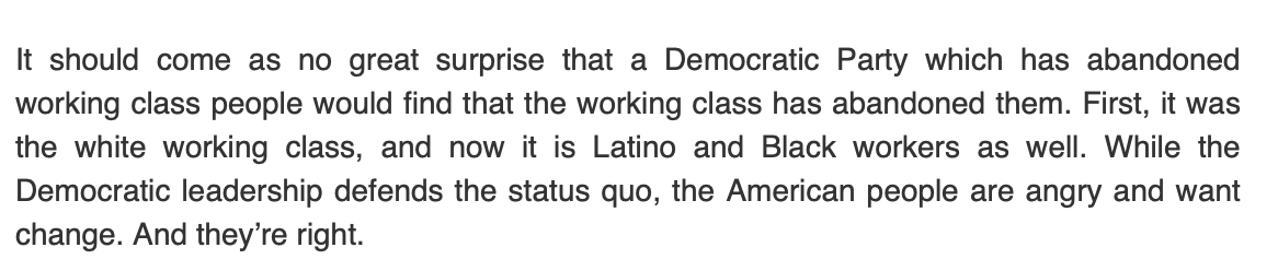 GregJKrieg's tweet photo. Bernie Sanders in new statement asks: "Will the big money interests and well-paid consultants who control the Democratic Party learn any real lessons from this disastrous campaign?" https://t.co/CGZCcfRy8A