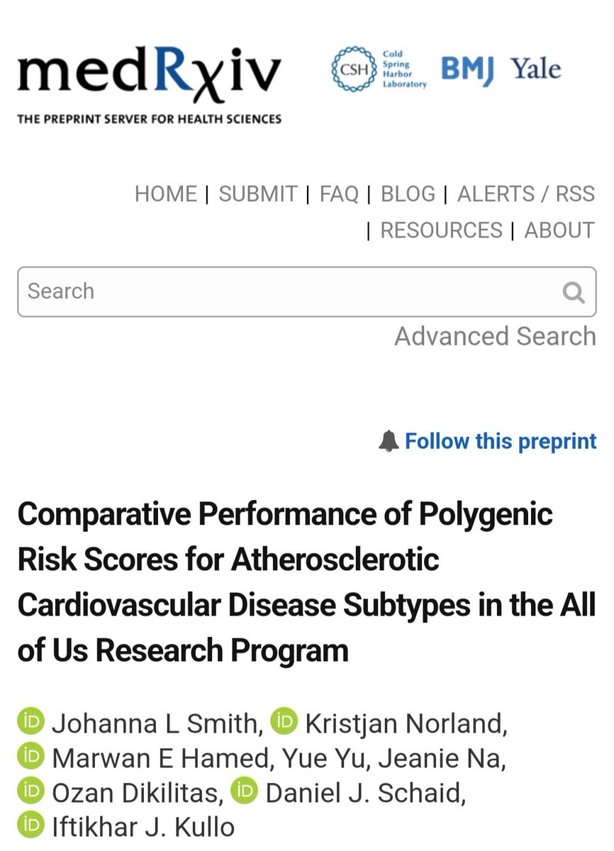 Right in time for #ASHG24, our work that I presented made it to preprint! If you're interested in performance and portability of contemporary PRS for ASCVD subtypes- let me know what you think! #PRS #GeneticAncestry #ASCVD 
doi.org/10.1101/2024.1…