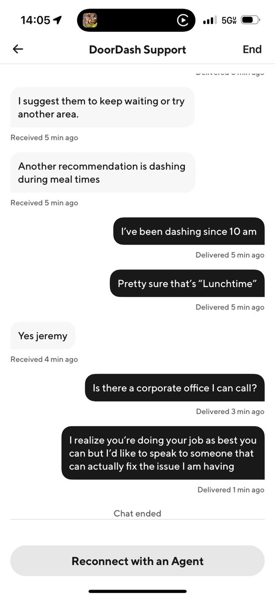 jsmith12811's tweet photo. @t_xu I realize I’m new but I do my best to serve the customer and make DoorDash look good but seriously why am I punished for declining an order with 0 or $1 tip but the “customer” can consistently cost me more in gas than I get for the drive? 
#disabledVet #dav #ARMY https://t.co/GSuxtbgAta