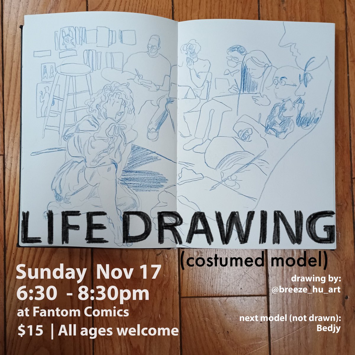 next life drawing session is Sunday, November 17 at 6:30pm! this one will have a costumed model, so all ages are welcome—$15 tickets at link in bio. basic supplies provided but you’re encouraged to bring your own.
tickets: stores.comichub.com/fantom_comics/…