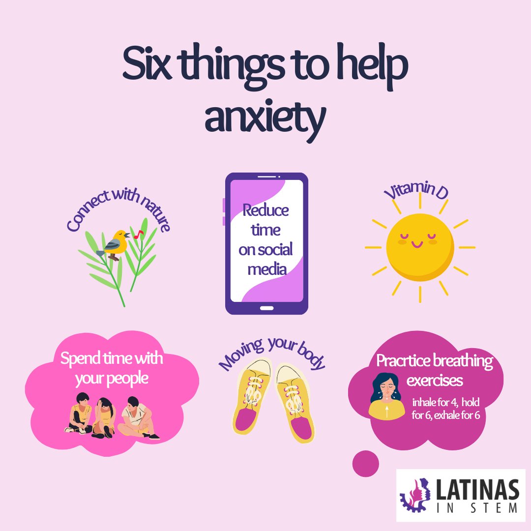 LatinasinSTEM's tweet image. Here are some helpful things to help any anxiety you may feel today or otherwise. ❤️