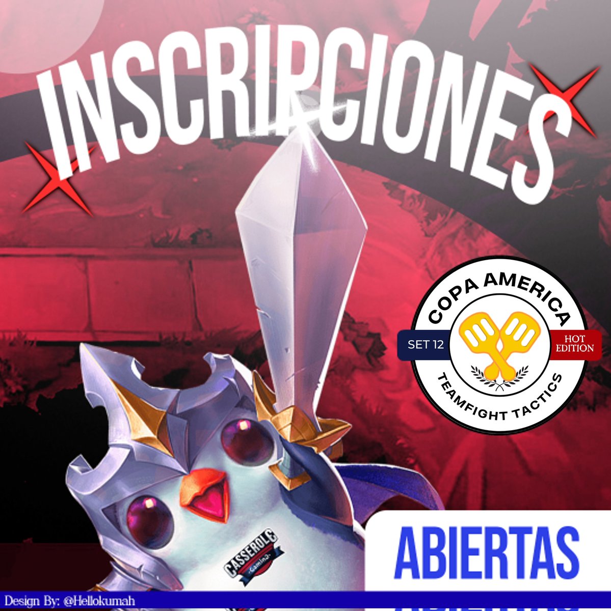 ❗❗ LLEGÓ EL MOMENTO ❗❗
Representa a tu país en la #CopaAmericaTFT Set 12 hot edition 🔥🔥🔥

👥 32 jugadores High Elo
🌎 8 países en competencia
♟️ 6 días de emoción
🏆 $200 dólares para el Top 3

¡Solo 1 equipo será coronado como el mejor de LATAM y tu 🫵 puedes ser parte de
