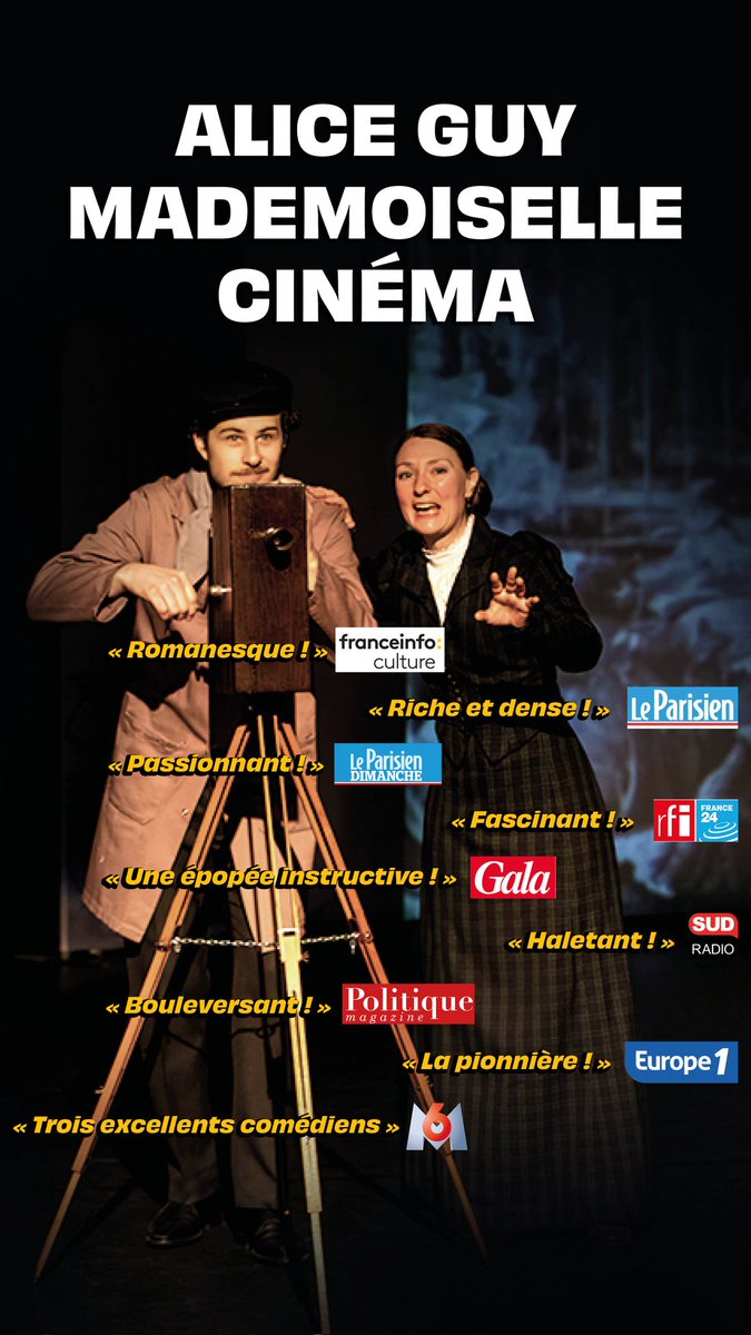 Découvrez la vie incroyable de la première cinéaste au monde !
Les lundis et mardis au Funambule Montmartre ! 🎭🎥🎬🎞

#theatre #aliceguy #AliceGuyBlaché #comédien #acteur #cinéma