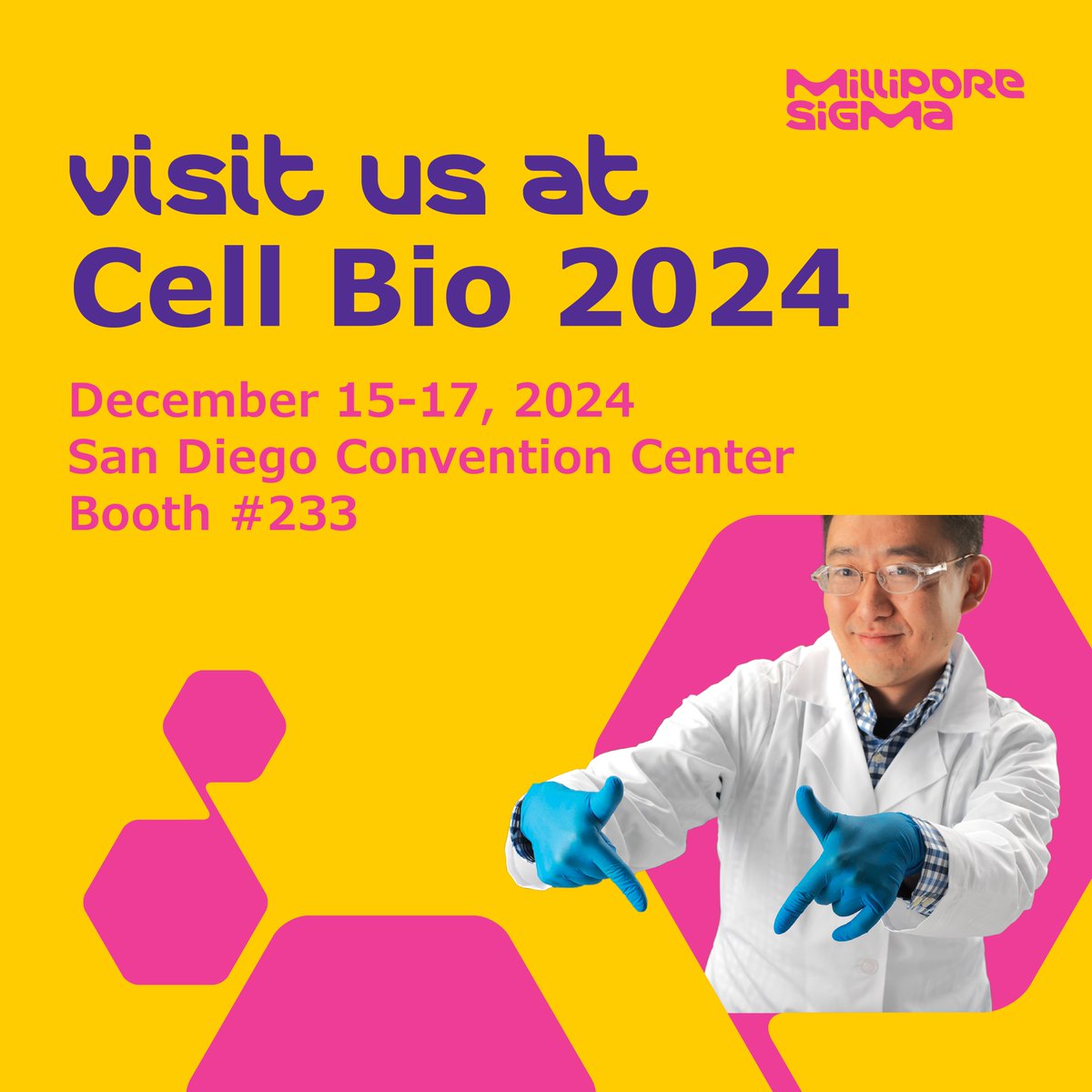 PintelBaer's tweet photo. Heading to #cellbio2024? Stop by Booth #233 to meet with our team of experts and learn about our latest innovations and current promotional offers.  #TeamMilliporeSigma https://t.co/6XzyIf21pc https://t.co/80pGf4wUZO