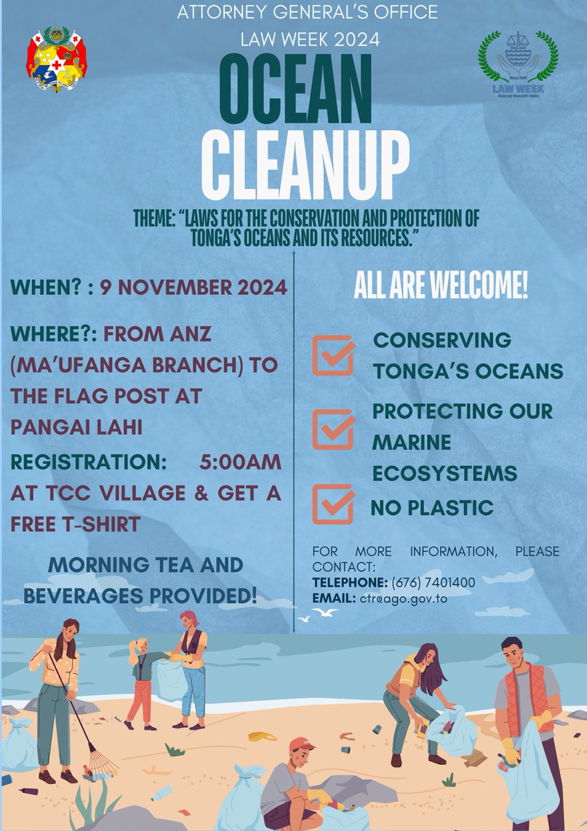 ALL ARE WELCOME! 

OCEAN CLEANUP
This Saturday 9 Nov 2024
#LawWeek #LawWeek2024 #OceanCleanup