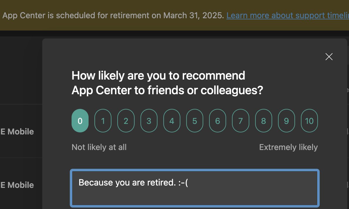 Sebastian Seidel (@cayas_software) on Twitter photo How like would you. recommend a great product that is scheduled for retirement? All the best <a href="/VSAppCenter/">Visual Studio App Center</a> How like would you. recommend a great product that is scheduled for retirement? All the best <a href="/VSAppCenter/">Visual Studio App Center</a>