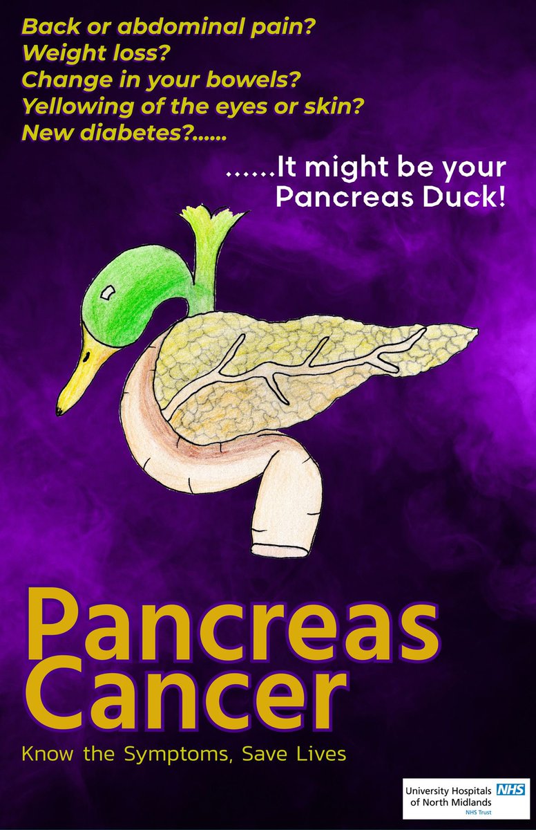 Emma Kidd (@emmarylands) on Twitter photo Aye up duck!! It’s that time of year again to raise awareness of signs and symptoms of pancreas cancer! The HPB team at <a href="/UHNM_NHS/">UHNM NHS Trust 🏥</a> are spreading the word!!! <a href="/LauraG2023/">Laura Gilbert</a> <a href="/GrumpySophx/">Soph</a> <a href="/richlaing/">Richard Laing</a> <a href="/KerryWo72356609/">Kerry Wood</a> <a href="/TJ_Athwal/">TJ Athwal</a> <a href="/PancreaticCanUK/">Pancreatic Cancer UK</a> <a href="/NPaCA_NATCAN/">National Pancreatic Cancer Audit (NPaCA)</a> <a href="/OfficialPCA/">Pancreatic Cancer Action</a> Aye up duck!! It’s that time of year again to raise awareness of signs and symptoms of pancreas cancer! The HPB team at <a href="/UHNM_NHS/">UHNM NHS Trust 🏥</a> are spreading the word!!! <a href="/LauraG2023/">Laura Gilbert</a> <a href="/GrumpySophx/">Soph</a> <a href="/richlaing/">Richard Laing</a> <a href="/KerryWo72356609/">Kerry Wood</a> <a href="/TJ_Athwal/">TJ Athwal</a> <a href="/PancreaticCanUK/">Pancreatic Cancer UK</a> <a href="/NPaCA_NATCAN/">National Pancreatic Cancer Audit (NPaCA)</a> <a href="/OfficialPCA/">Pancreatic Cancer Action</a>