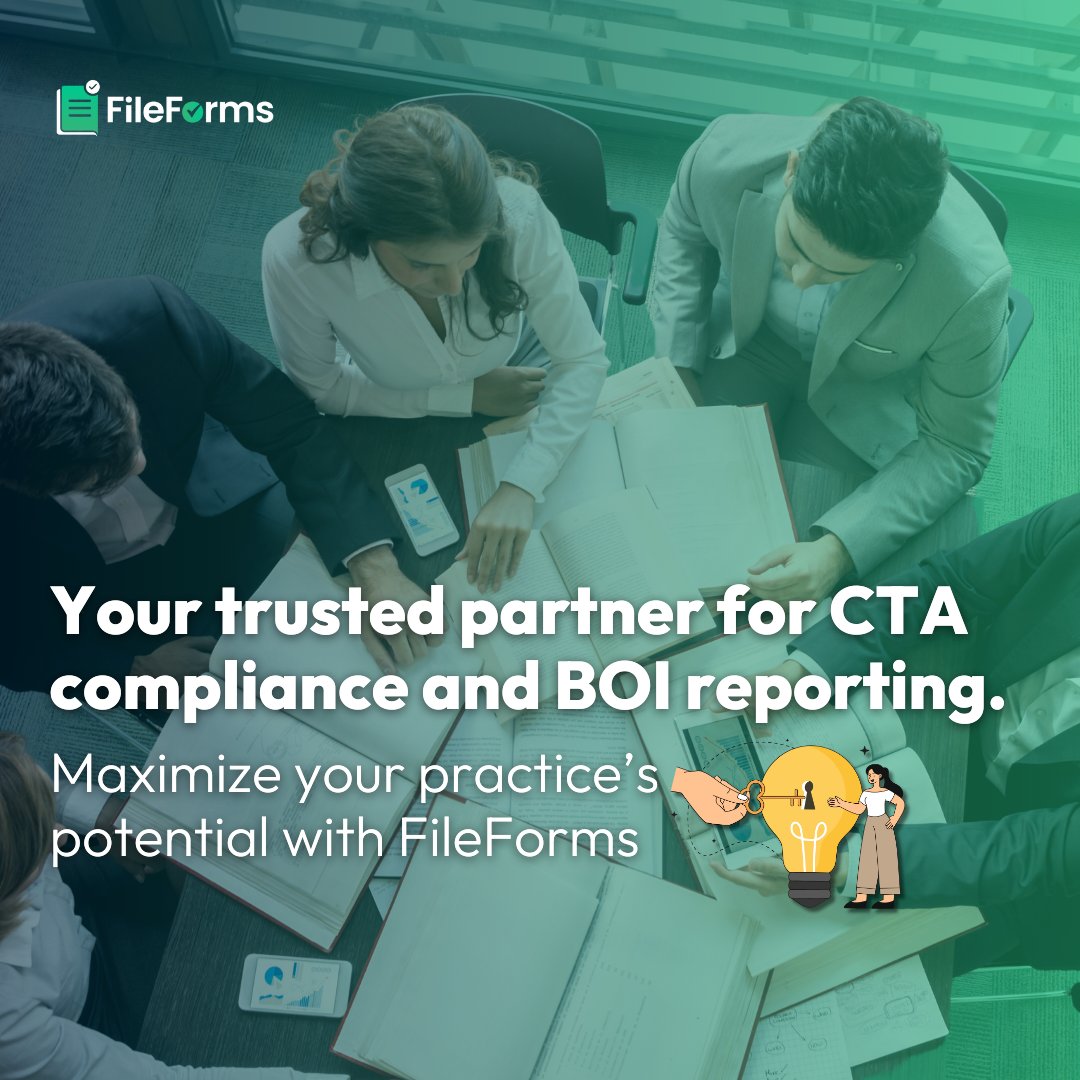File_forms's tweet image. 🚀 Maximize Your Firm’s Potential with FileForms 🚀FileForms is your trusted partner for secure and efficient BOI reporting. Unlock a new revenue opportunity while completing a compliance challenge: bit.ly/4e0rz59

 #FileForms #BOI #referrals #referralprogram #business