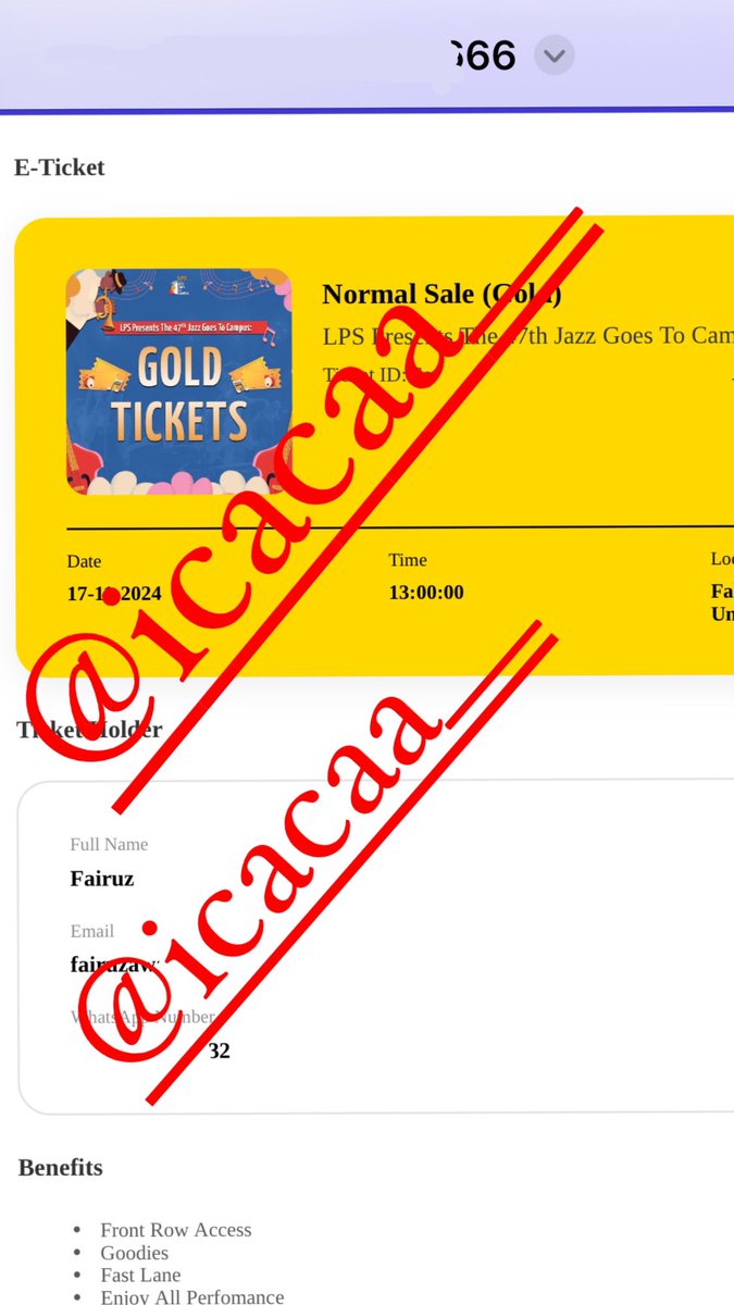 icacaa__'s tweet photo. wts 1 tiket gold JGTC

untuk harga bisa dm yaa https://t.co/W9wiGgx4rR