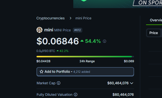 gem_insider's tweet image. you guys focus too much on $popcat and $michi.

people forget that the dark horse for the cat cycle is $mini.