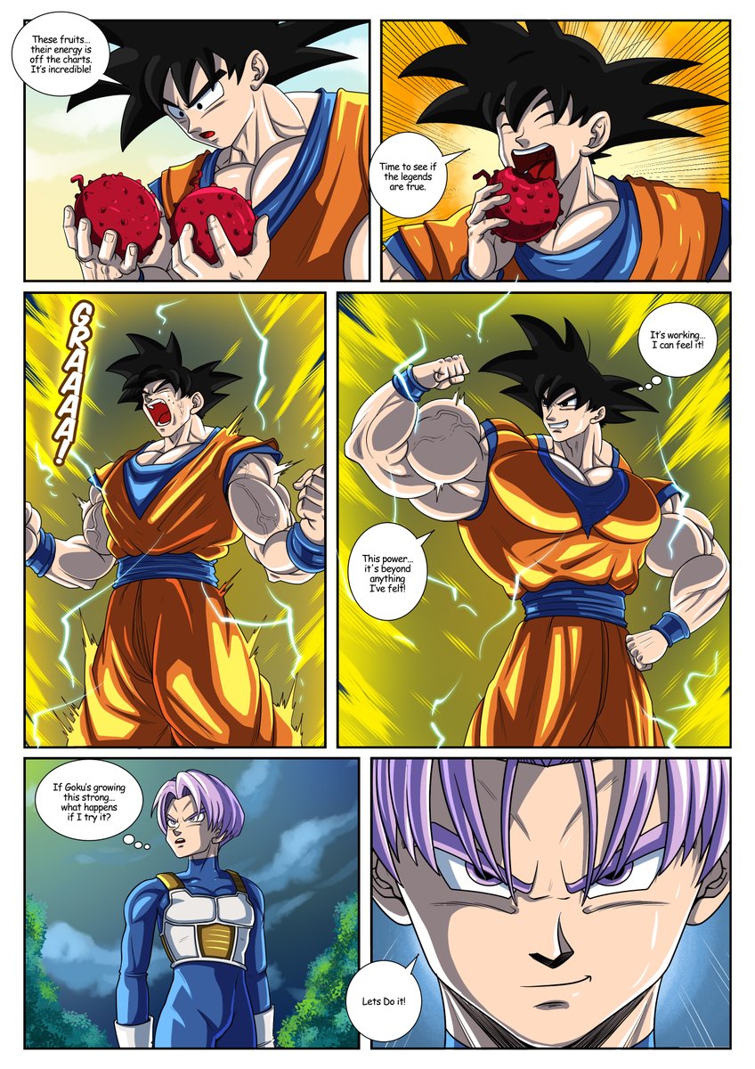 maxxmusclecomic's tweet photo. Witness Goku & Trunks unlock their ultimate power with massive muscle growth transformations in this epic DBZ comic! Watch it right now on https://t.co/amhdWUgLhH… ! 💪📷 #muscleGrowth #menMuscleComics #DBZ #Goku #Trunks #MuscleExpansion https://t.co/9gUf2Z1wzV