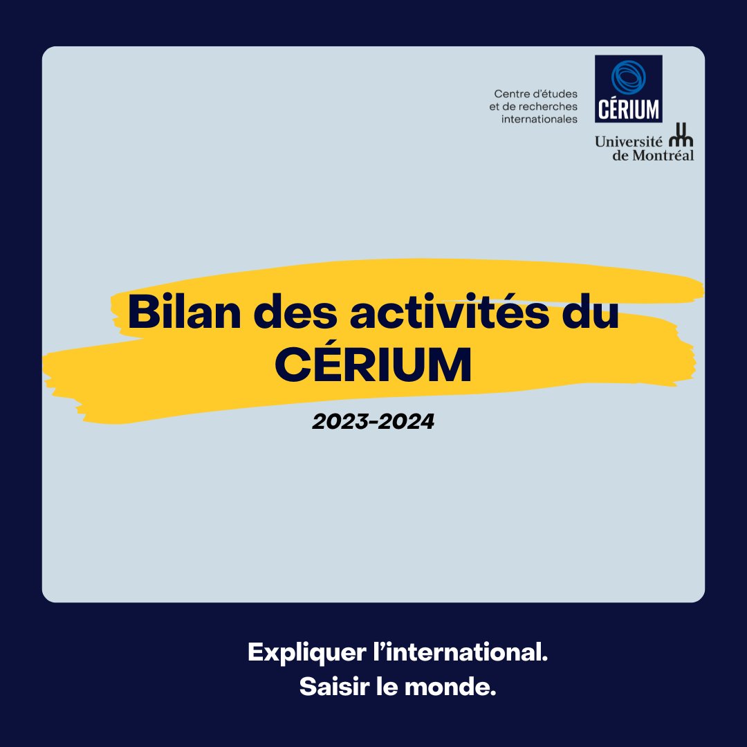 CÉRIUM (@ceriudem) on Twitter photo ✨ Si vous suivez déjà CÉRIUM, vous avez assurément remarqué son grand dynamisme.
Récemment, le centre a présenté le bilan annuel de ses activités pour l'année 2023-2024 à son conseil d'orientation.
En voici les points saillants avec une série d'infographies ! <a href="/FASNouvelles/">FAS-UMontréal</a> ✨ Si vous suivez déjà CÉRIUM, vous avez assurément remarqué son grand dynamisme.
Récemment, le centre a présenté le bilan annuel de ses activités pour l'année 2023-2024 à son conseil d'orientation.
En voici les points saillants avec une série d'infographies ! <a href="/FASNouvelles/">FAS-UMontréal</a>