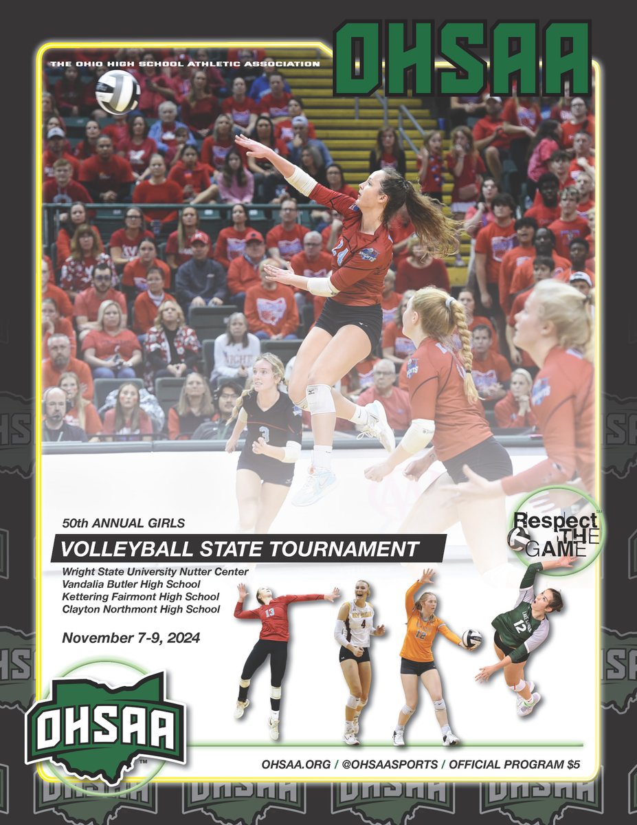 OHSAASports's tweet photo. 🏐#OHSAA GIRLS VOLLEYBALL: The 50th Annual OHSAA State Tournament begins Thursday! All 21 matches will be streamed live on the @NFHSNetwork. Check out the schedule, live stats and more at: https://t.co/WLsIfgzw0i https://t.co/dkW144jqwm