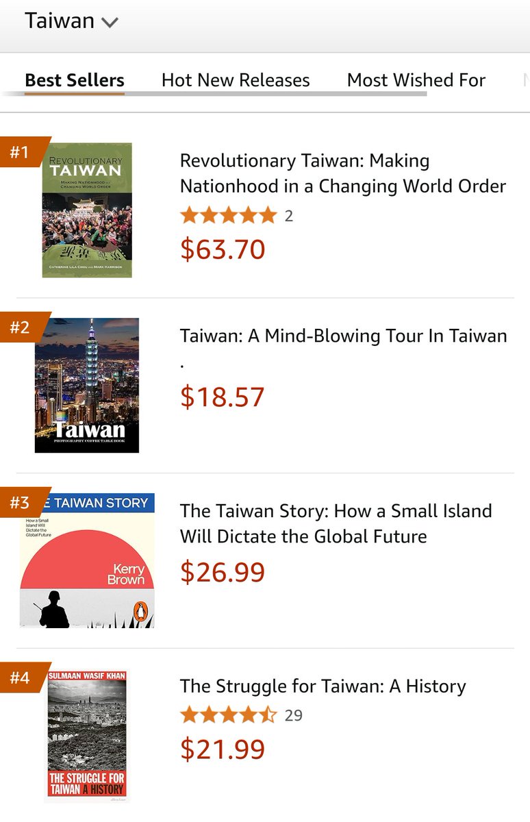 mhar4's tweet image. Thanks for making Revolutionary Taiwan by @catielila and me the number 1 book about Taiwan this week.