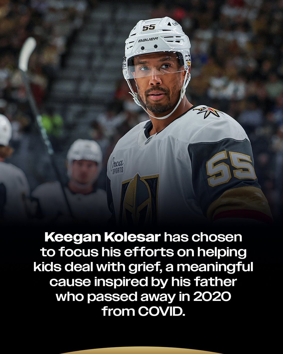 NHLPR's tweet photo. Keegan Kolesar is positively impacting the lives of youth in Las Vegas who are dealing with grief through his work with Adam’s Place. Helping kids cope with loss is a cause particularly meaningful to the Golden Knights forward after losing his father.

The positive role model will be one the ice tonight on @Sportsnet and @TVASports.