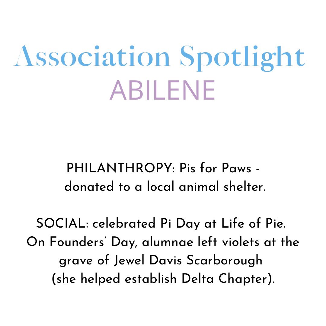 DallasADPi's tweet image. We will be highlighting our Texas alumnae associations throughout the next six months. This week we are featuring our Abilene Alumnae Association. #WLFEOWednesday #AlphaDeltaPi #ADPiAlumnae #ADPiTexasInitiative