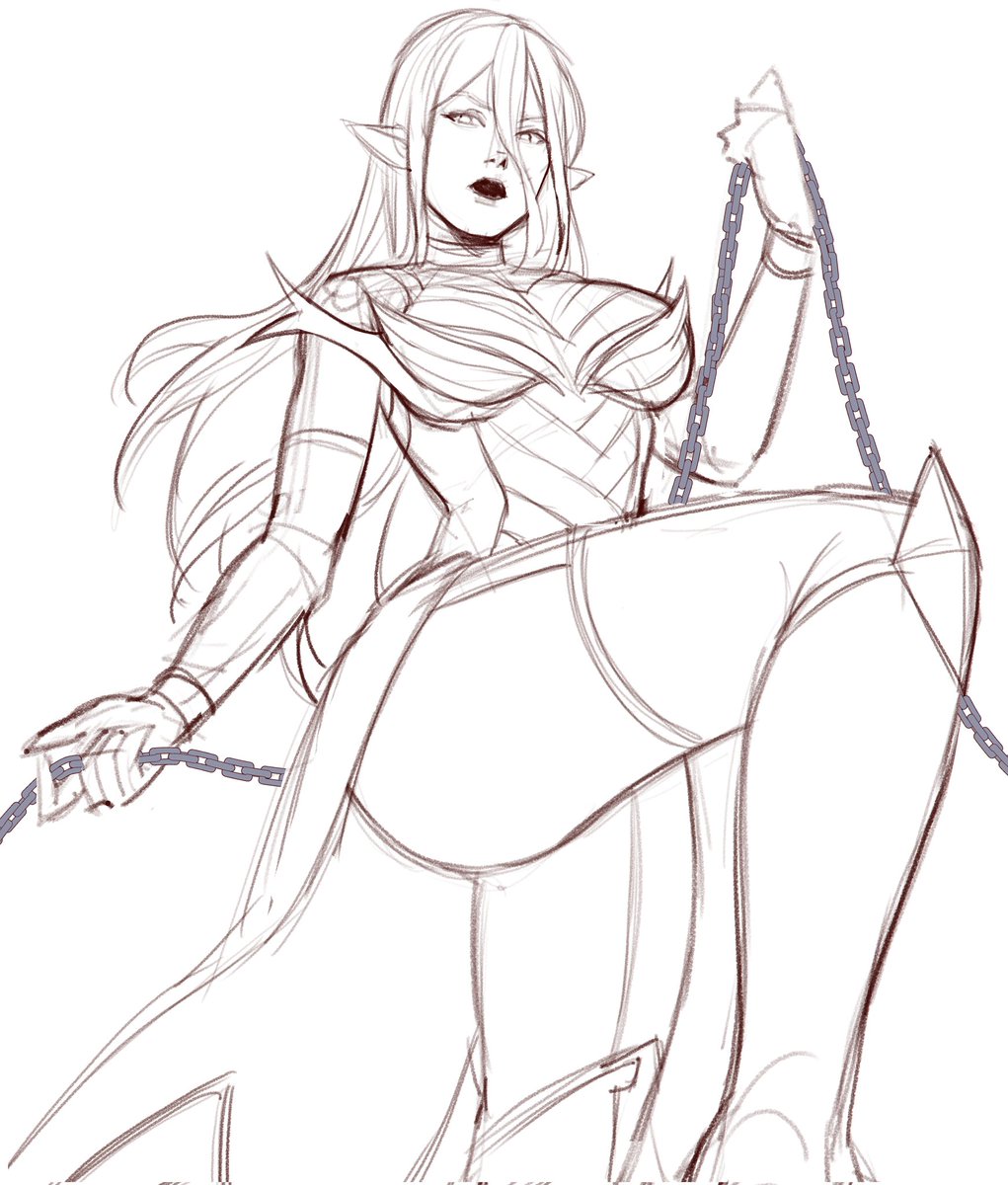 _0fourtel's tweet image. oc commed sketch