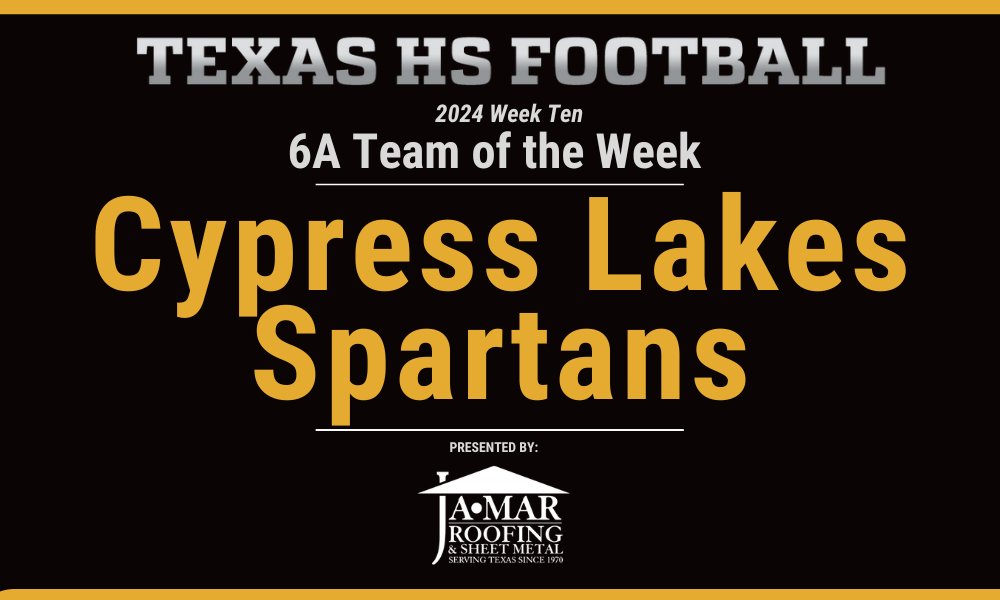Texas HS Football (@texashsfootball) on Twitter photo 6A Team of the Week: Cypress Lakes Spartans
Read about the Spartans here: texashsfootball.com/week-ten-6a-te… <a href="/CyLakes_FB/">Cypress Lakes FB</a> 6A Team of the Week: Cypress Lakes Spartans
Read about the Spartans here: texashsfootball.com/week-ten-6a-te… <a href="/CyLakes_FB/">Cypress Lakes FB</a>